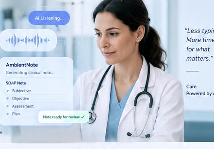 Clinician using an AI-enabled healthcare workflow
